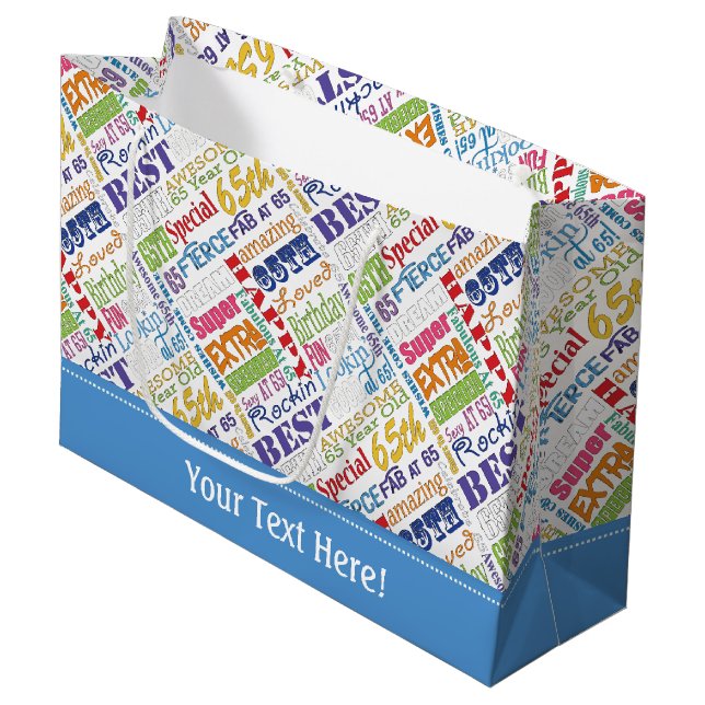 Einzigartige und Special-65. Große Geschenktüte (Vorderseite Schrägansicht)