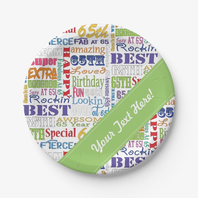Einzigartige und Special-65. Pappteller (Vorderseite)