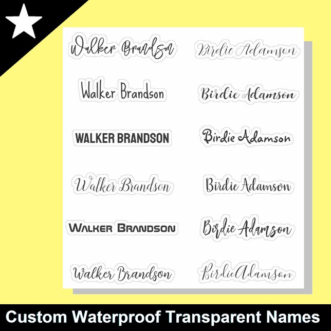 Einzigartige und stilvolle Namensaufkleber Aufkleber (Stylish name stickers)