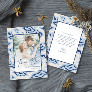 Einzigartige und stilvolle Vintage Wedding Dankeskarte