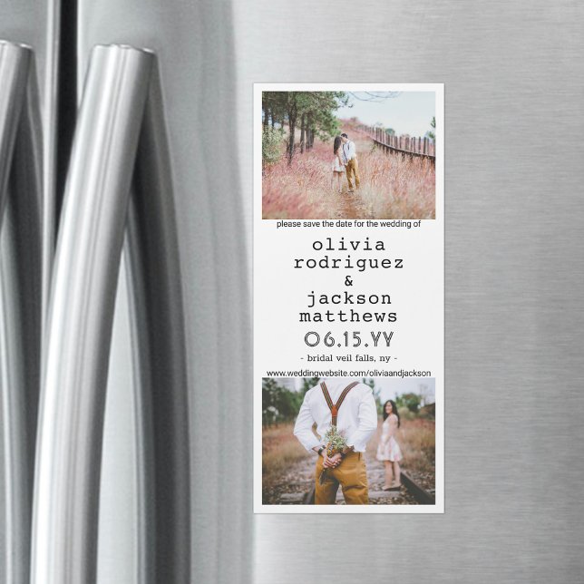 Einzigartige vertikale Hochzeit Speichern Sie die  Magnetkarte (Von Creator hochgeladen)