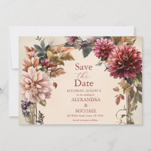 Einzigartige Viktorianische Royal Floral Wedding Save The Date