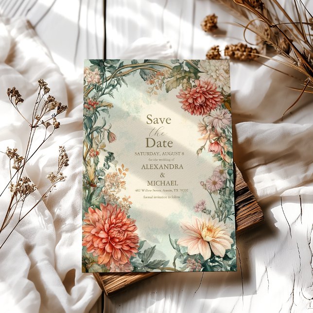 Einzigartige Viktorianische Royal Floral Wedding Save The Date (Von Creator hochgeladen)