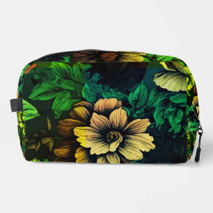 Einzigartige Vintage-Blumenprint Grün Waschbeutel