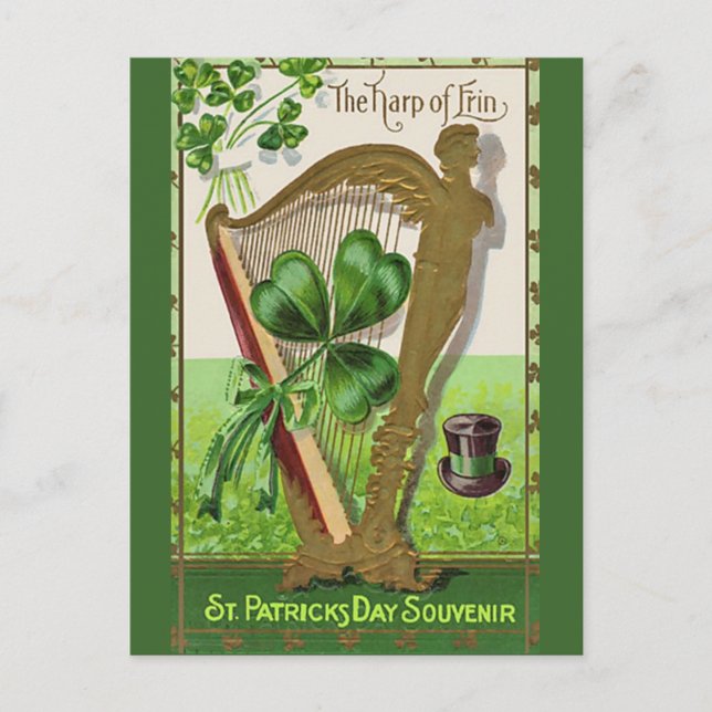 Einzigartige Vintage Illustration - Die Harfe von  Postkarte (Vorderseite)
