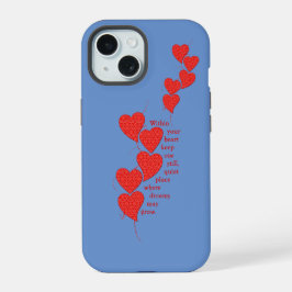 Einzigartige Vintage rote Spitzen-Herzen iPhone 15 Hülle