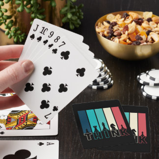 Einzigartige Vintage Schachfiguren denken farbenfr Spielkarten