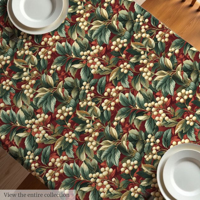 Einzigartige Vintage Tischdecke in gedämpften Weih (Unique vintage tablecloth in muted Christmas tones)