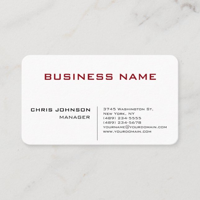 Einzigartige Visitenkarte für Chic Manager (Vorderseite)