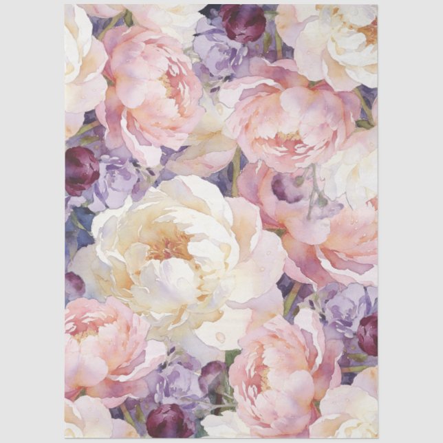 Einzigartige Wasserfarbe Blumen Möbel Decoupage Seidenpapier (Vorderseite)