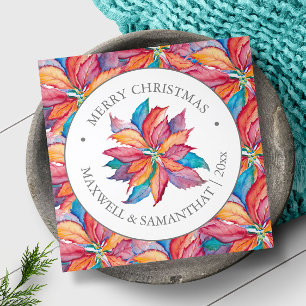 Einzigartige Weihnachtskarten für das Foto Rosa Dreifach Gefaltete Urlaubskarte