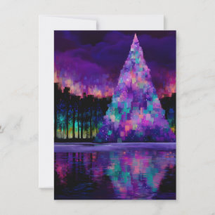 Einzigartige Weihnachtskarten mit lila Baum Feiertagskarte