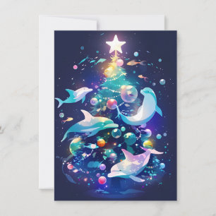Einzigartige Weihnachtskarten unter dem Meer Feiertagskarte