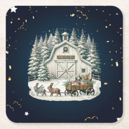 Einzigartige Weihnachtslandschaft Rechteckiger Pappuntersetzer