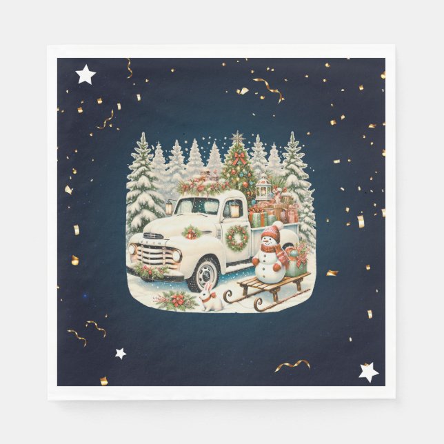 Einzigartige Weihnachtslandschaft Serviette (Vorderseite)