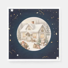 Einzigartige Weihnachtslandschaft Serviette