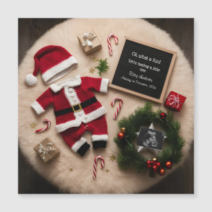 Einzigartige Weihnachtsschwangerschaftsankündigung Magnetkarte