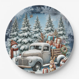 Einzigartige Weihnachtsszenerie Papier Teller