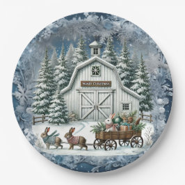 Einzigartige Weihnachtsszenerie Papier Teller