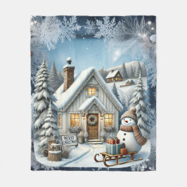 Einzigartige Weihnachtsszenerie Papier Teller Fleecedecke