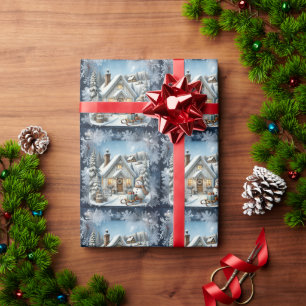 Einzigartige Weihnachtsszenerie Papier Teller Geschenkpapier