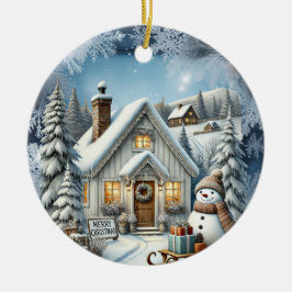 Einzigartige Weihnachtsszenerie Papier Teller Keramik Ornament