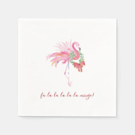 Einzigartige Weihnachtsthemen Pink Flamingo Serviette