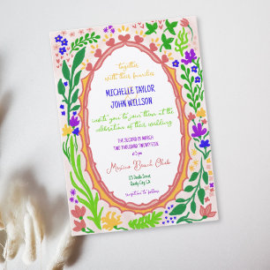 Einzigartige whimsical florale skurrile Doodle-Han Einladung
