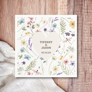 Einzigartige Wildblume für Herzklopfen Serviette