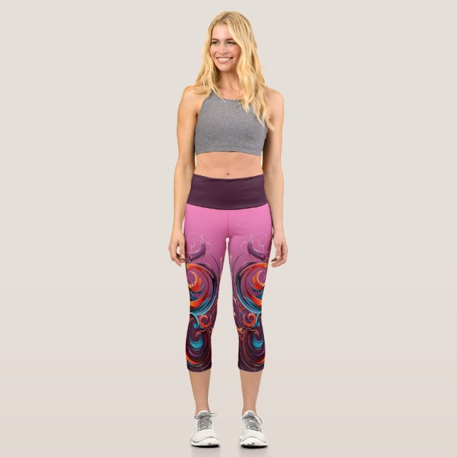 Einzigartige Yoga Pants Capri Leggings (Vorderseite)