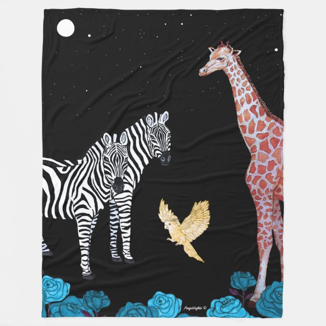 Einzigartige Zebras Fleecedecke (Vorderseite)