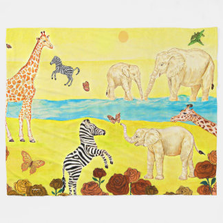 Einzigartige Zebras Fleecedecke