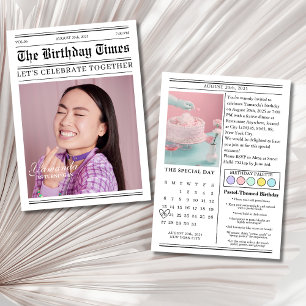 Einzigartige Zeitung 18. Geburtstag Foto Einladung