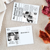 Einzigartige Zeitung Hochzeit Vielen Dank Postkart