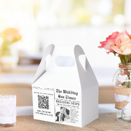 Einzigartige Zeitungs-Foto-Hochzeitsgunst-Box Geschenkschachtel
