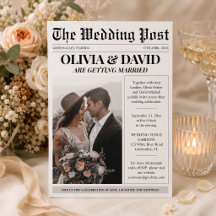 Einzigartige Zeitungsfoto-Hochzeit