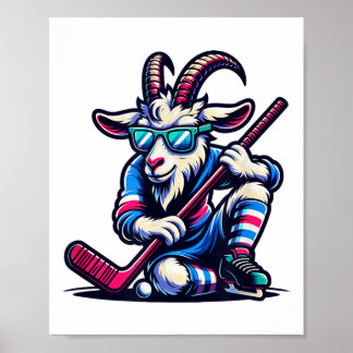 Einzigartige Ziege Eishockey Torwart Team Spieler  Poster
