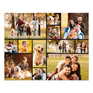 Einzigartiger 12-Foto Collage Einfacher Familienna Fotodruck