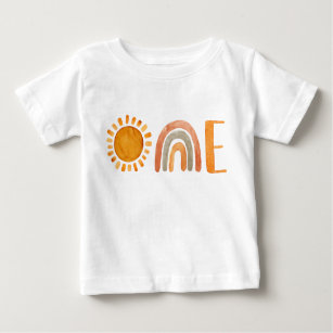 Einzigartiger 1 Watercolor Boho 1. Geburtstag Baby T-shirt
