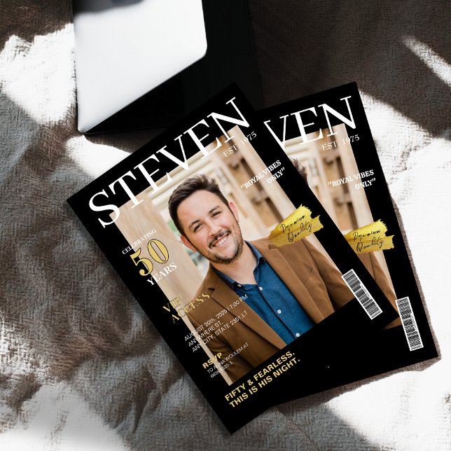 Einzigartiger 50. Geburtstag Magazin-Cover für kun Einladung (Von Creator hochgeladen)