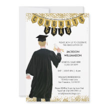 Einzigartiger Abschluss Einladung Male Blonde Haar