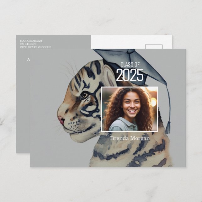 Einzigartiger Abschluss Einladung mit Foto Postkarte (Vorne/Hinten)