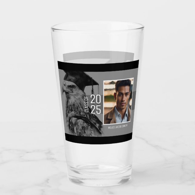 Einzigartiger Abschluss Zwei Foto Trinkglas Glas (Vorderseite)