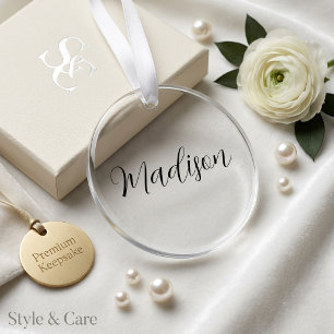 Einzigartiger Acryl-Kreis-Schmuck mit Ihrem Namen Ornament