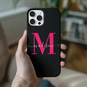 Einzigartiger Anfangsname l Bold Pink & Black Femi Case-Mate iPhone Hülle
