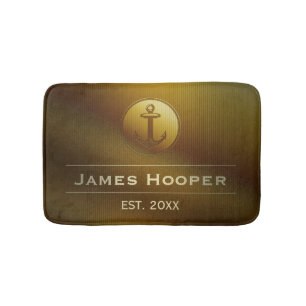 Einzigartiger Anker mit Namen und datieren   Badematte