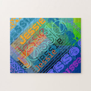 Einzigartiger anpassbarer Name Lustig, bunt & kr Puzzle