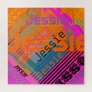 Einzigartiger anpassbarer Name Lustig, bunt & kr Puzzle