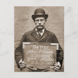 Einzigartiger antiker Dieb kriminelle Tasse Postkarte