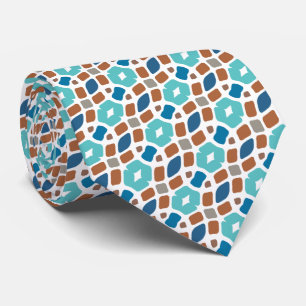 Einzigartiger Aqua Türkis Blaugrau Braun Tribal Krawatte